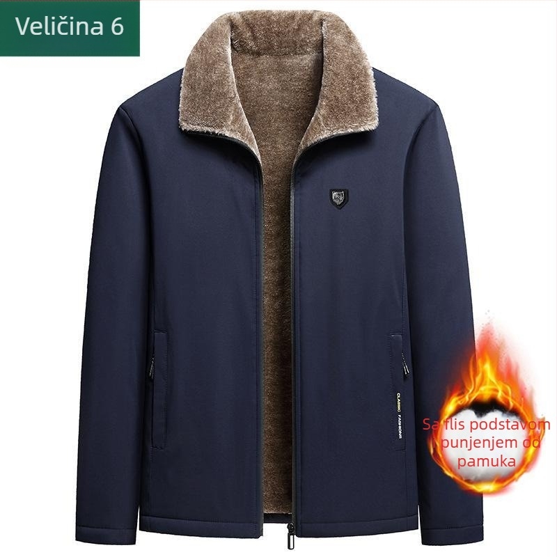 Muški zimski kaput za srednju dob i starije, 100% poliester, normalna debljina, zima 2021