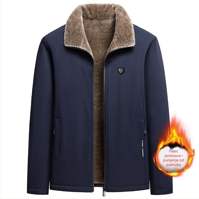 Muški zimski kaput za srednju dob i starije, 100% poliester, normalna debljina, zima 2021