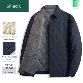 Pamukasto vanjska odjeća za muškarce srednje dobi i starije, rever ovratnik, zima 2021