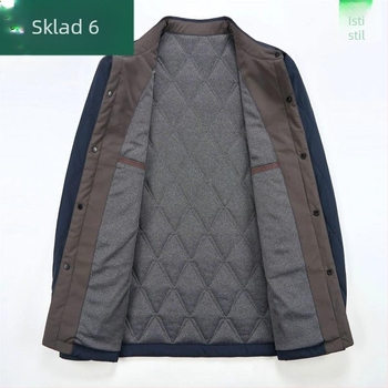 Pamukasto vanjska odjeća za muškarce srednje dobi i starije, rever ovratnik, zima 2021