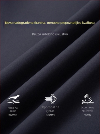 Muška jakna s reverom, slobodan kroj, zatvarač, poliester