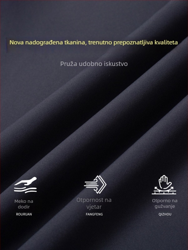 Muška jakna s reverom, slobodan kroj, zatvarač, poliester