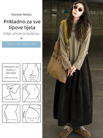 Ženske hlače od corduroya s vezanjem, visokim strukom, 3/4 dužine, široke nogavice