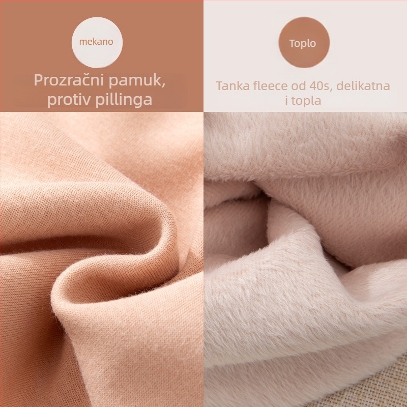 Dječji termalni set donjeg rublja – pamuk, dvostruki sloj, debeo, visok pojas, umjerena toplina