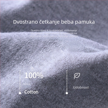 Muške termalne hlače od 100% pamuka, visokim strukom, dužina 9/10, 230 g, srednje gustoće