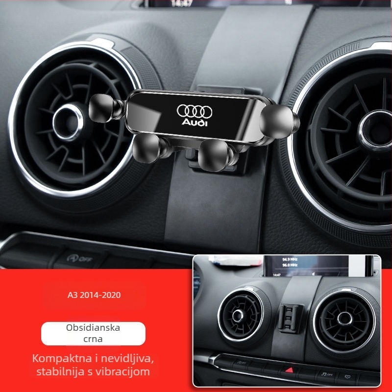 Držač za telefon u autu za Audi — Snap-On montaža na ploču, dizajn sa četiri boda zaključavanja, kompatibilan s modelima A4L/A6L/A3/Q5L/Q2L/Q3/A5/A7/Q7/A8L/Q8