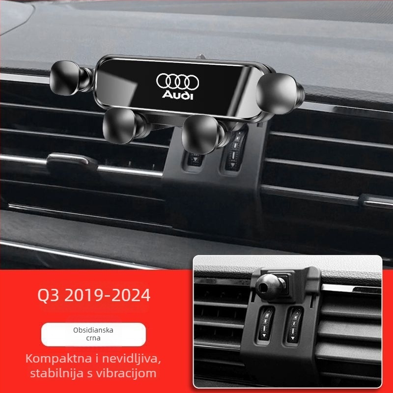 Držač za telefon u autu za Audi — Snap-On montaža na ploču, dizajn sa četiri boda zaključavanja, kompatibilan s modelima A4L/A6L/A3/Q5L/Q2L/Q3/A5/A7/Q7/A8L/Q8