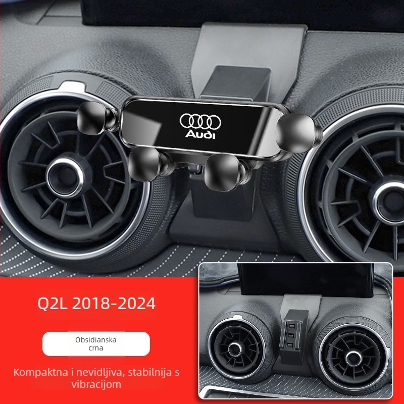 Držač za telefon u autu za Audi — Snap-On montaža na ploču, dizajn sa četiri boda zaključavanja, kompatibilan s modelima A4L/A6L/A3/Q5L/Q2L/Q3/A5/A7/Q7/A8L/Q8