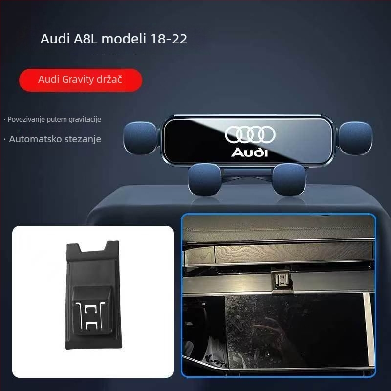 Držač za telefon u autu za Audi — Snap-On montaža na ploču, dizajn sa četiri boda zaključavanja, kompatibilan s modelima A4L/A6L/A3/Q5L/Q2L/Q3/A5/A7/Q7/A8L/Q8