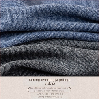 Muški termalni prsluk s fleece podstavom, bezšavni, V-izrez, dvostruki sloj, pulover stil (Poliester; fleece podstava; bezšav; V-izrez; dvostruki sloj)