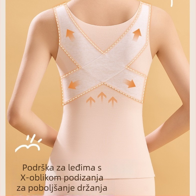 Bezšivni termalni top s džepom za tinejdžerice, fiksirani jastučić za poprsje, osnovni sloj toplog donjeg rublja