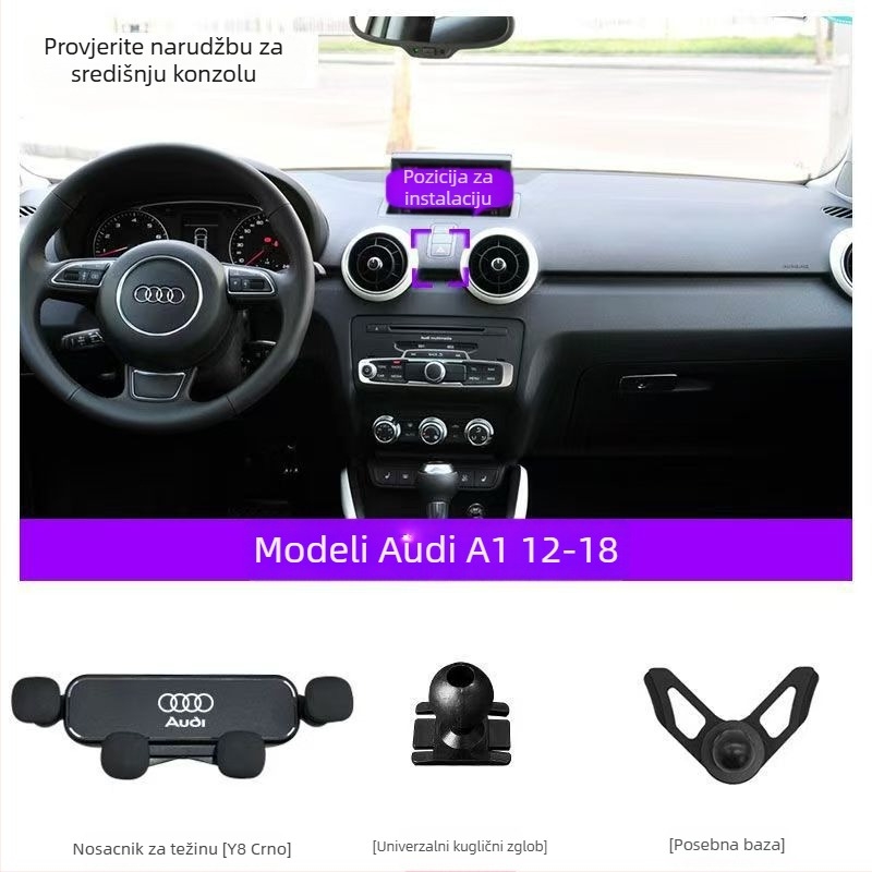 Senzhong Držač telefona za Audi na ploči automobila, Snap-On ugradnja, stil četiri točke zrcala