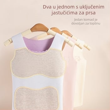 Termalna majica za djevojčice 6–12 godina, bezšivna, njemački velur, samozagrijavanje, jesen-zima, s jastučićima za prsni koš