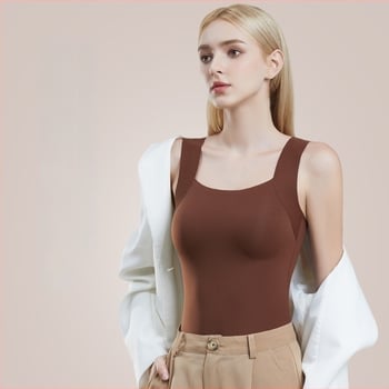 Nylon termalni prsluk bez šavova - četvrtasti ovratnik, 50–70% najlon, srednje težine 161–180 g/m2, sve sezone