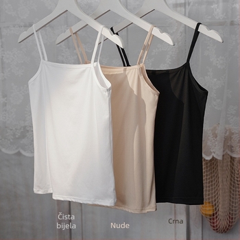 Camisole Milk Silk, s tankim trakicama, kvadratni ovratnik, 95–100% poliester, ljeto, proljeće i jesen