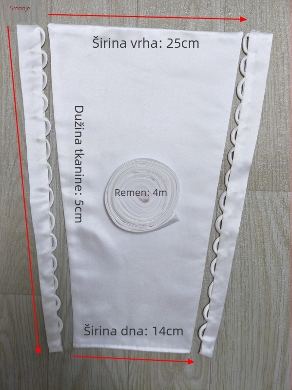 Dodatci za vjenčanicu: mrežasta tkanina, glavni materijal spandex, dugački rep, visok struk, bez rukava – trodijelni set