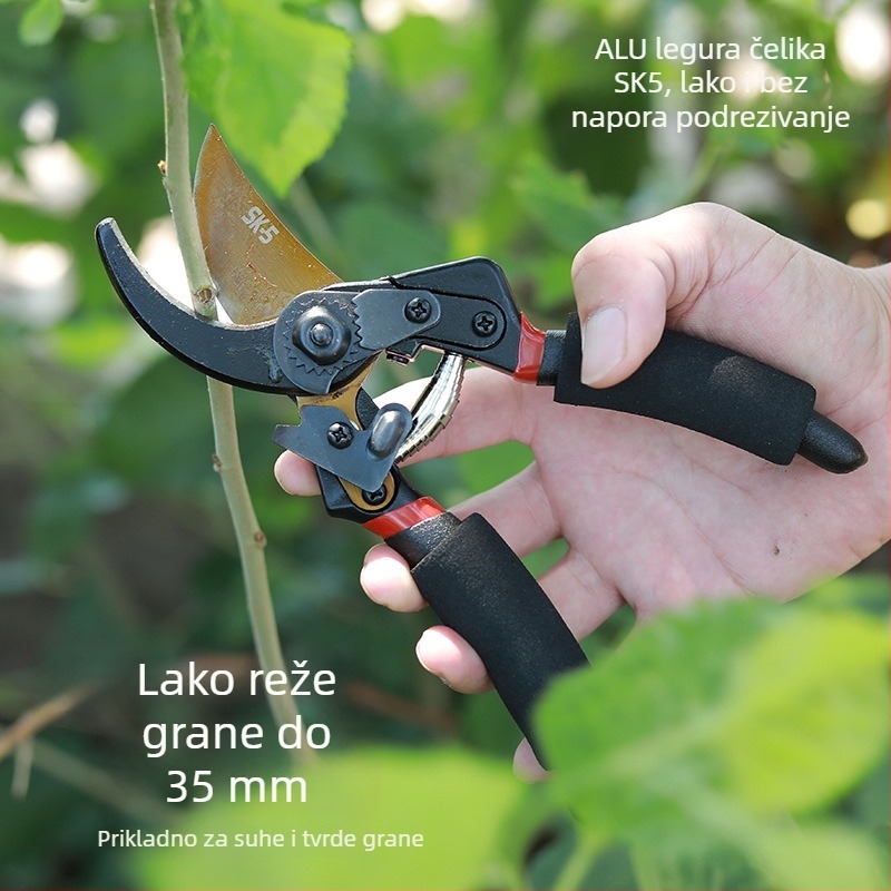 Škare za podrezivanje, SK5 čelik, pojačana oštrica, uštedu napora, za vrtlarstvo i poljoprivredu