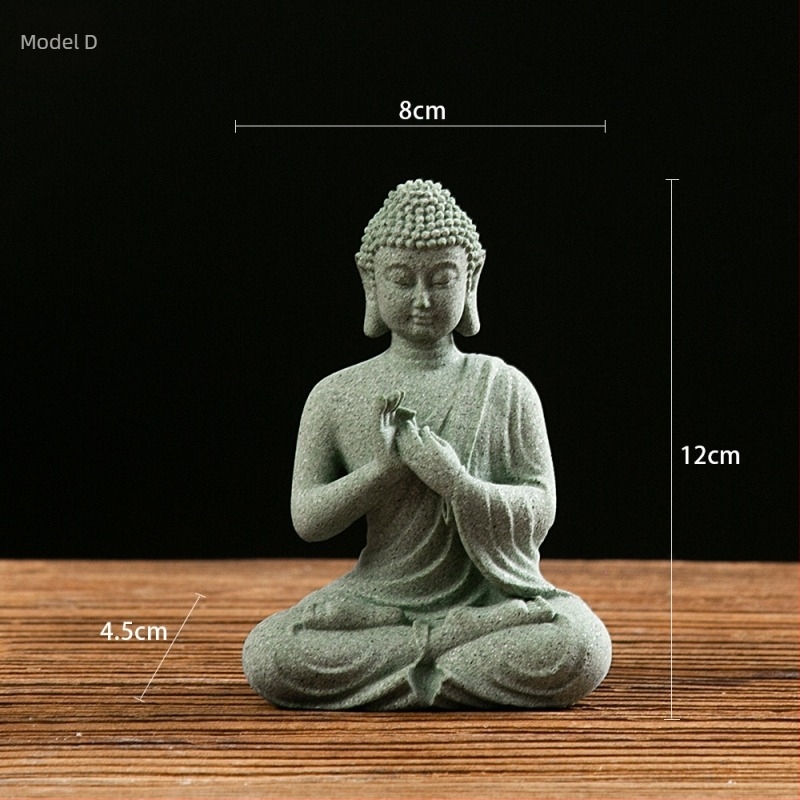 Buda statue ukras — antički zeleni pijesak kamen, zen inspiracija, vodeni krajolik; Materijal: zeleni pijesak kamen; Marka: Van Wood; Kategorija: Buddha