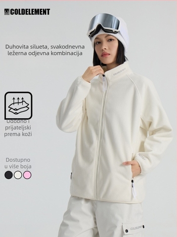 Flis kardigan za unisex – polarni flis 260 g/m², topao za zimu i jesen, jednobojni, bez kapuljače (polarni flis; 260 g/m²; unisex; zima/jesen; bez kapuljače)