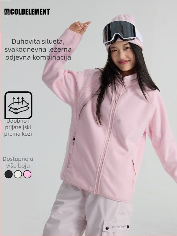 Flis kardigan za unisex – polarni flis 260 g/m², topao za zimu i jesen, jednobojni, bez kapuljače (polarni flis; 260 g/m²; unisex; zima/jesen; bez kapuljače)