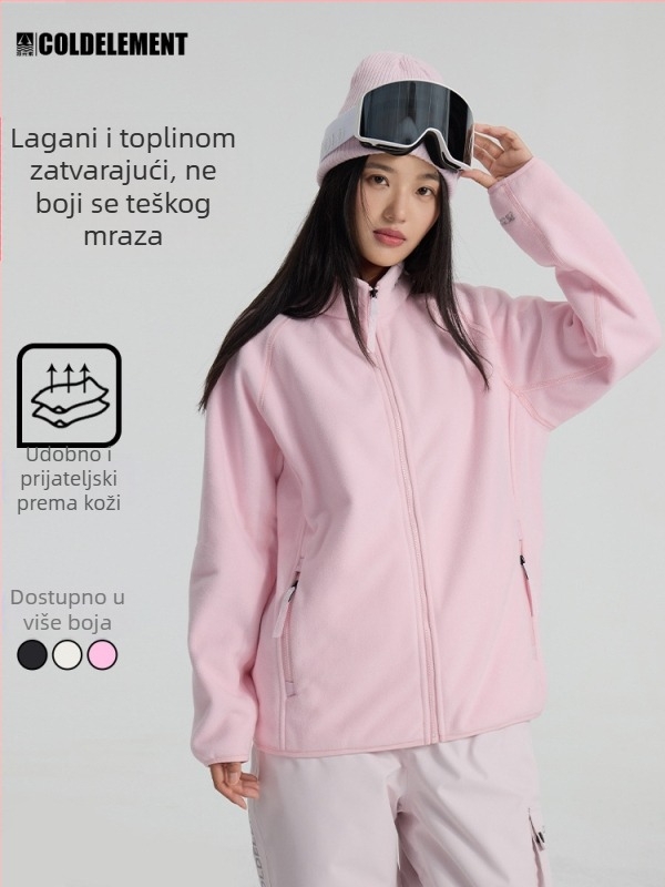 Flis kardigan za unisex – polarni flis 260 g/m², topao za zimu i jesen, jednobojni, bez kapuljače (polarni flis; 260 g/m²; unisex; zima/jesen; bez kapuljače)