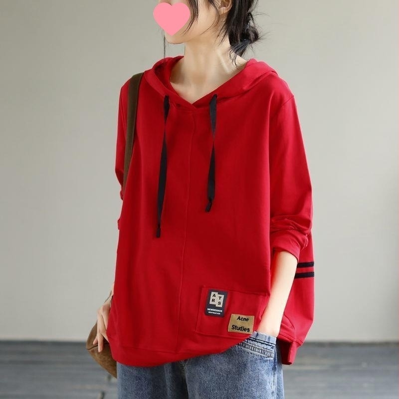 Ženska dukserica s kapuljačom, poliester-smjesa 90-95%, proljeće 2025, rukavi u stilu princeze