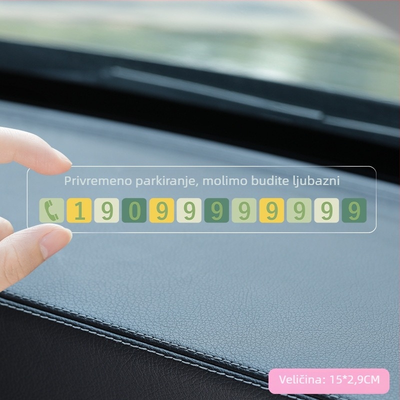 Privremena tablica za parkiranje automobila, plastična, mogućnost ispisa logotipa, usisni tip (Yiju)