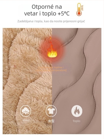 Ženska vest s pamuk punjenjem; poliester tkanina; prugasti/karirani uzorak; okrugli ovratnik; kopčanje s kopčama