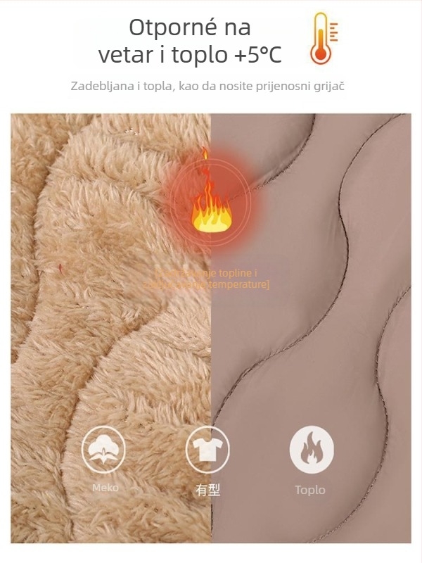 Ženska vest s pamuk punjenjem; poliester tkanina; prugasti/karirani uzorak; okrugli ovratnik; kopčanje s kopčama