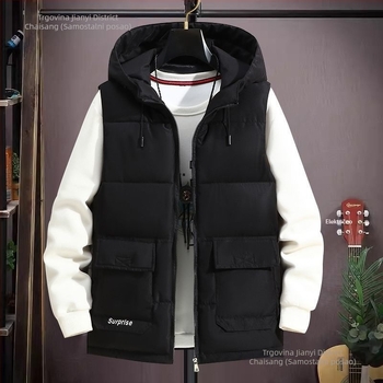 Muški Corduroy prsluk, uski kroj, japanski radni stil, pulover s prednjim jednim gumbom