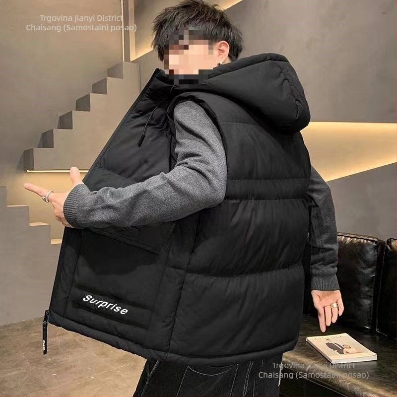 Muški Corduroy prsluk, uski kroj, japanski radni stil, pulover s prednjim jednim gumbom