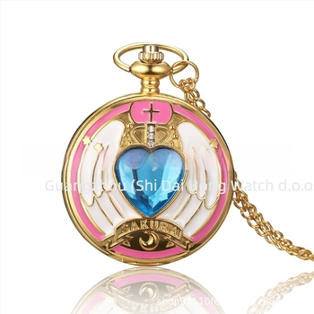 Varied Sakura Love Gem Girls džepni sat-naušnica, kvarcni pogon 68, kućište od cinka zlitine, plastično staklo, svjetsko vrijeme, 24-satna indikacija, model 1051