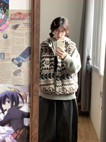 Ženski fleece prsluk s geometrijskim uzorkom, stojećim ovratnikom, zatvaračem sprijeda, poliester punilo, ležeran kroj, retro kardigan stil (Zima 2025)