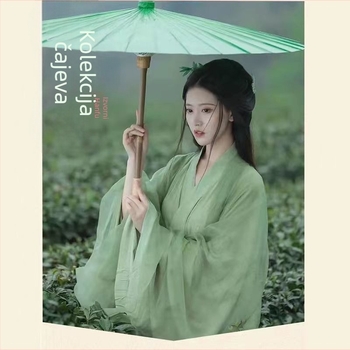Hanfu top – inspiriran Wei Jin, elegantan starinski stil, šifon s elastanom, premazna izrada, ljeto 2023