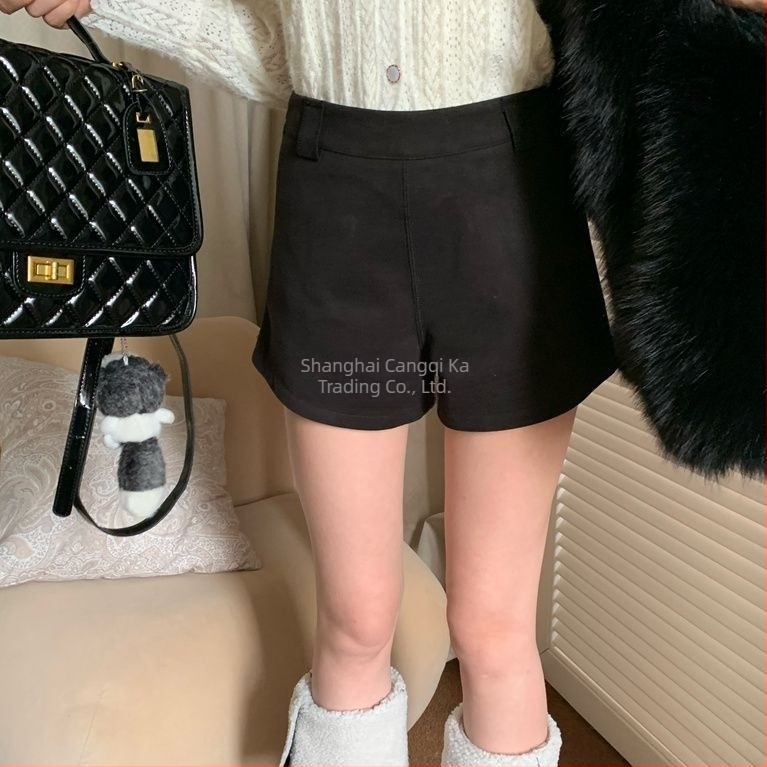 Ženske široke hlače, 3/4 duljine, PVC glavni materijal, poliester, casual stil