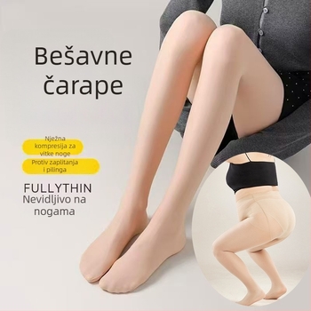 Plus-size ženske čarape s čeličnom žicom, tanke za proljeće i jesen, izgled golih nogu, protuklizne, osnovni sloj