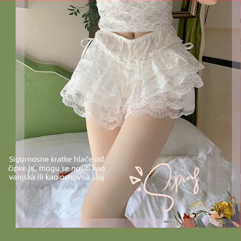 Čipkaste pet slojevite sigurnosne šorceve s vanjskom suknjom i podrškom Pettiskirt, srednji pojas, džakardska čipka