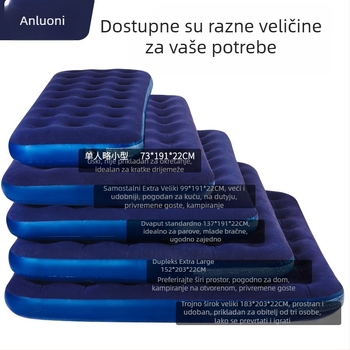 Naduvavanje kreveta Aloni, težina 3 kg, nosivost 300 kg, površina s flockingom