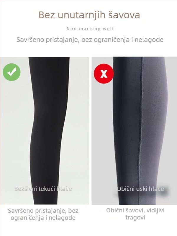 Ženske tajice od poliestera/nylona, visoka elastičnost, dužina 9/10, uski kroj, jesen 2025