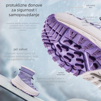 Ženske zimske čizme za snijeg, vodootporne, pliš podstava, srednje visine, EVA potplat, slip-on