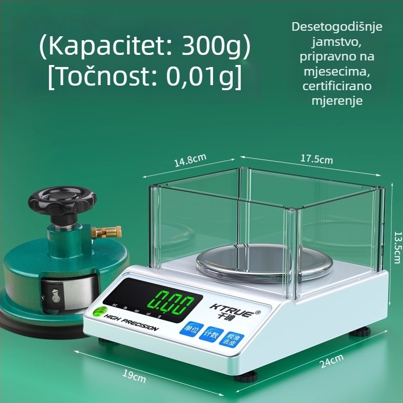 Qianque Tekstilna Elektronička Vaga za Mjerenje Težine Tkanina, Papira i Kartona — Model Jewelry scale