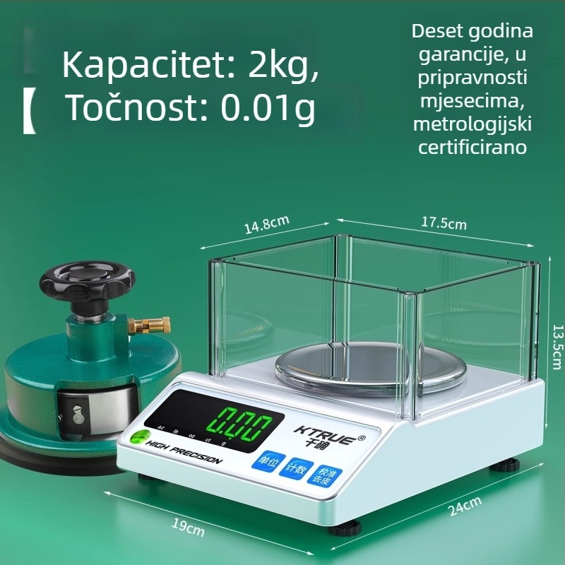 Qianque Tekstilna Elektronička Vaga za Mjerenje Težine Tkanina, Papira i Kartona — Model Jewelry scale