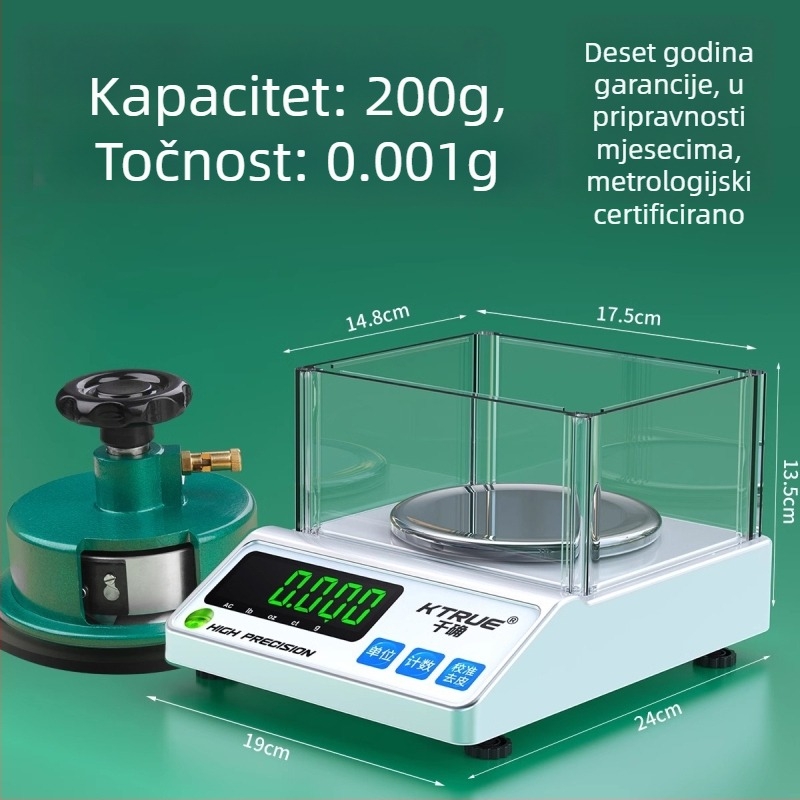 Qianque Tekstilna Elektronička Vaga za Mjerenje Težine Tkanina, Papira i Kartona — Model Jewelry scale
