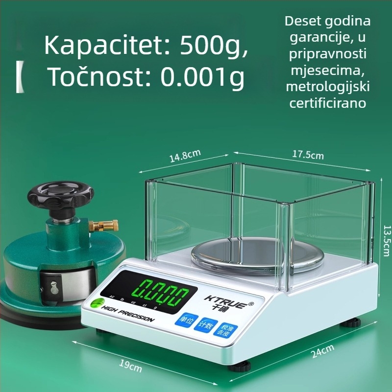 Qianque Tekstilna Elektronička Vaga za Mjerenje Težine Tkanina, Papira i Kartona — Model Jewelry scale