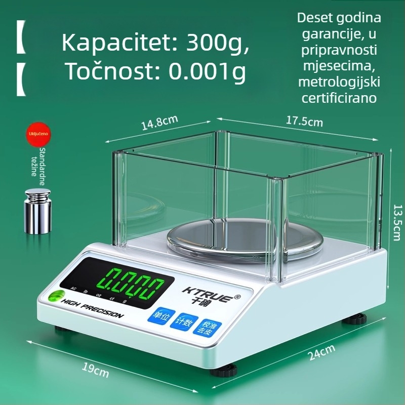 Qianque Tekstilna Elektronička Vaga za Mjerenje Težine Tkanina, Papira i Kartona — Model Jewelry scale