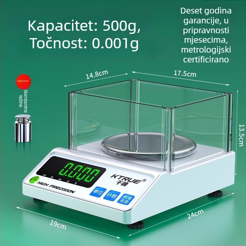 Qianque Tekstilna Elektronička Vaga za Mjerenje Težine Tkanina, Papira i Kartona — Model Jewelry scale