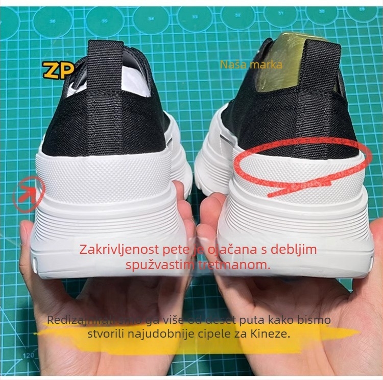 Muške platnene tenisice s debelim potplatom, niski gornji dio, životinjski uzorak, vezivanje — DICECK/Ditser, ležerni stil