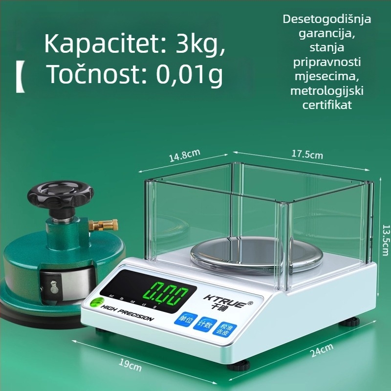 Elektronička vaga za tekstil – mjerenje tkiva, papira i kartona; marka Qianque, model Jewelry scale