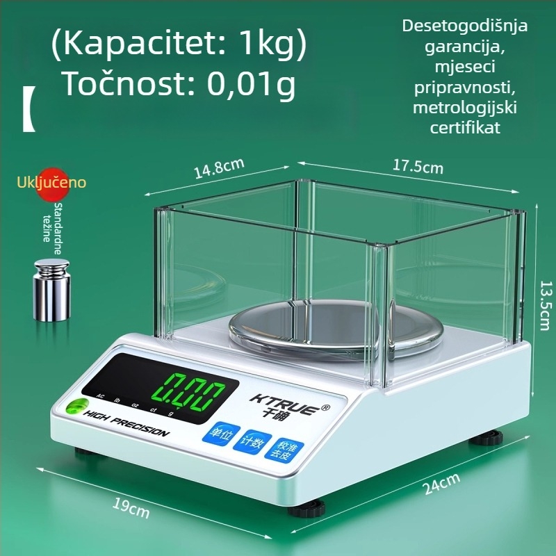 Elektronička vaga za tekstil – mjerenje tkiva, papira i kartona; marka Qianque, model Jewelry scale