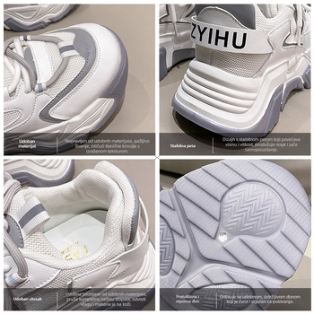Patike dad shoes – povećanje visine, prozračne, niski gornji dio, vezanje, injekcijska potplat